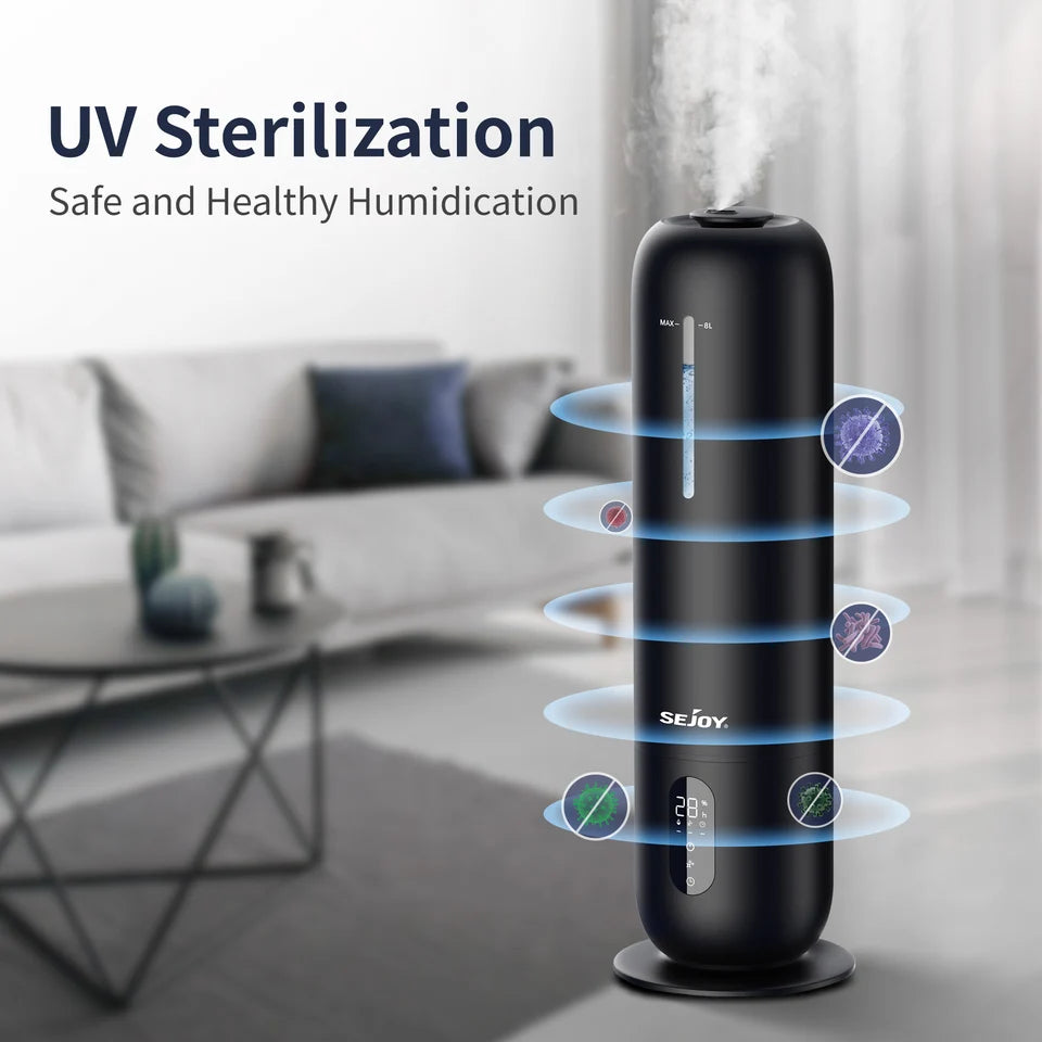 Sejoy 8l Humidifier Large Room Ultrasonic Cool Mist Essential Oil Diffuser Timer Air Humidifier For Suitable For Office Family
